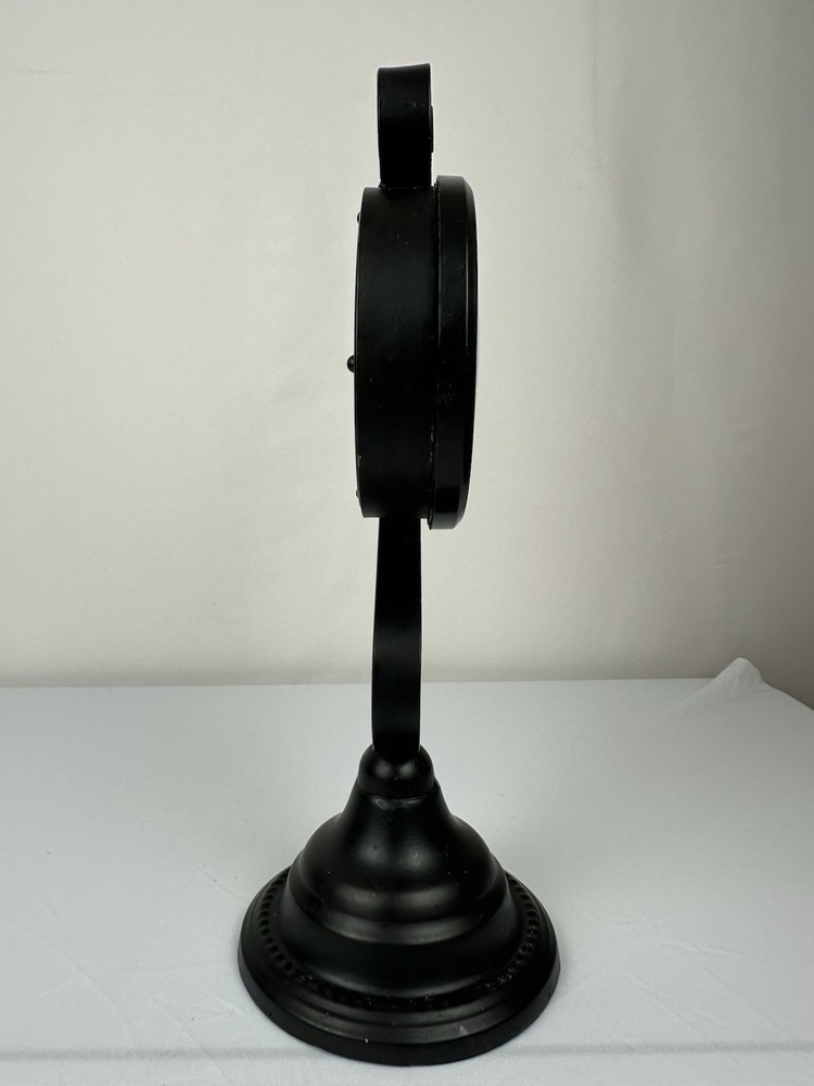 Hanging Clock With Wrought Iron Scrollwork Stand - Battery Operated