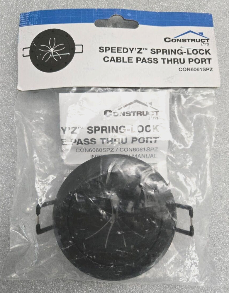 Construct Pro Speedy'Z Spring-Lock Cable Pass-Through Port #CON6061SPZ Black