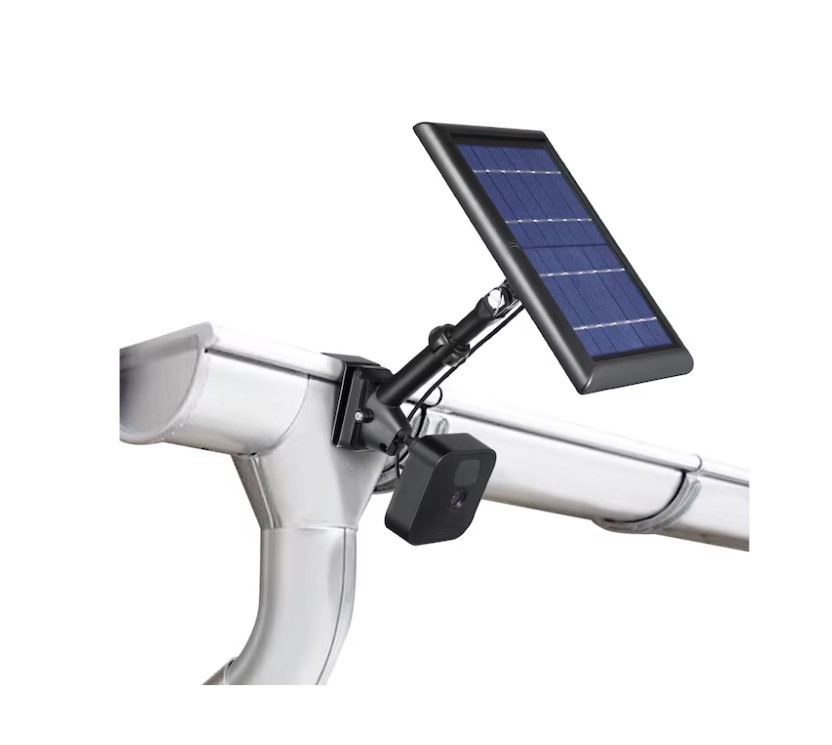 Wasserstein 2-in-1 Universal Gutter Mount for Smart Camera & Solar Panel  -Black