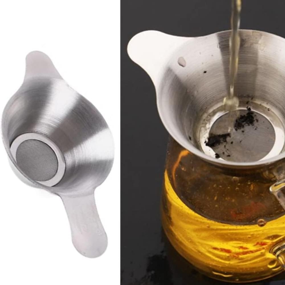 2-Pack Stainless Steel Tea Strainer Funnel Mini Fine Mesh Infuser 2 Sizes