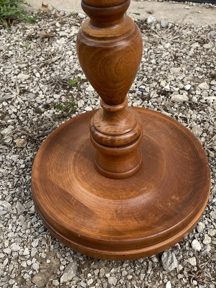 Solid Maple Pedestal Weighted Side Accent Table