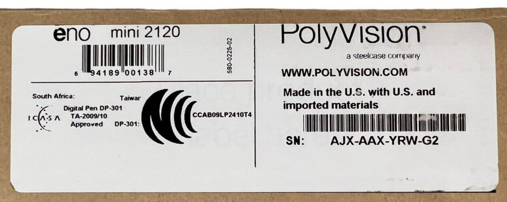 Polyvision Eno Mini 2120 Interactive Slate (Check Compatibility) + Pen
