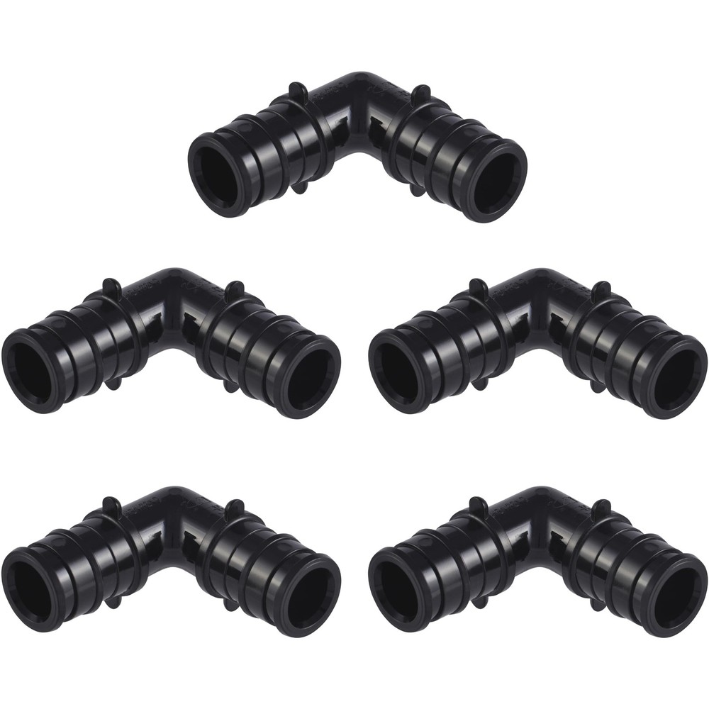 SharkBite 1/2 Inch Poly Expansion 90 Degree Coupling in., 5 Pack, Black