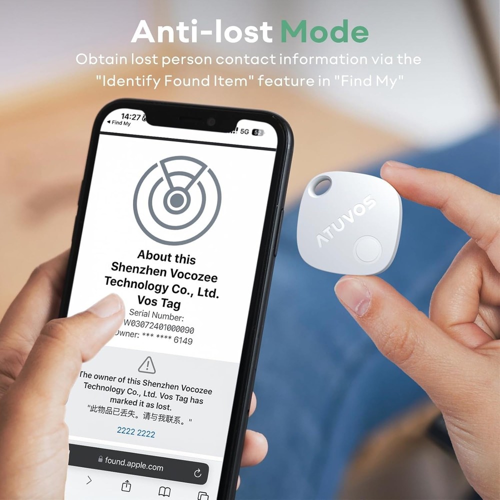 ATUVOS Air Tracker Tags 4 Pack Bluetooth Luggage Tracker Apple Find NIB