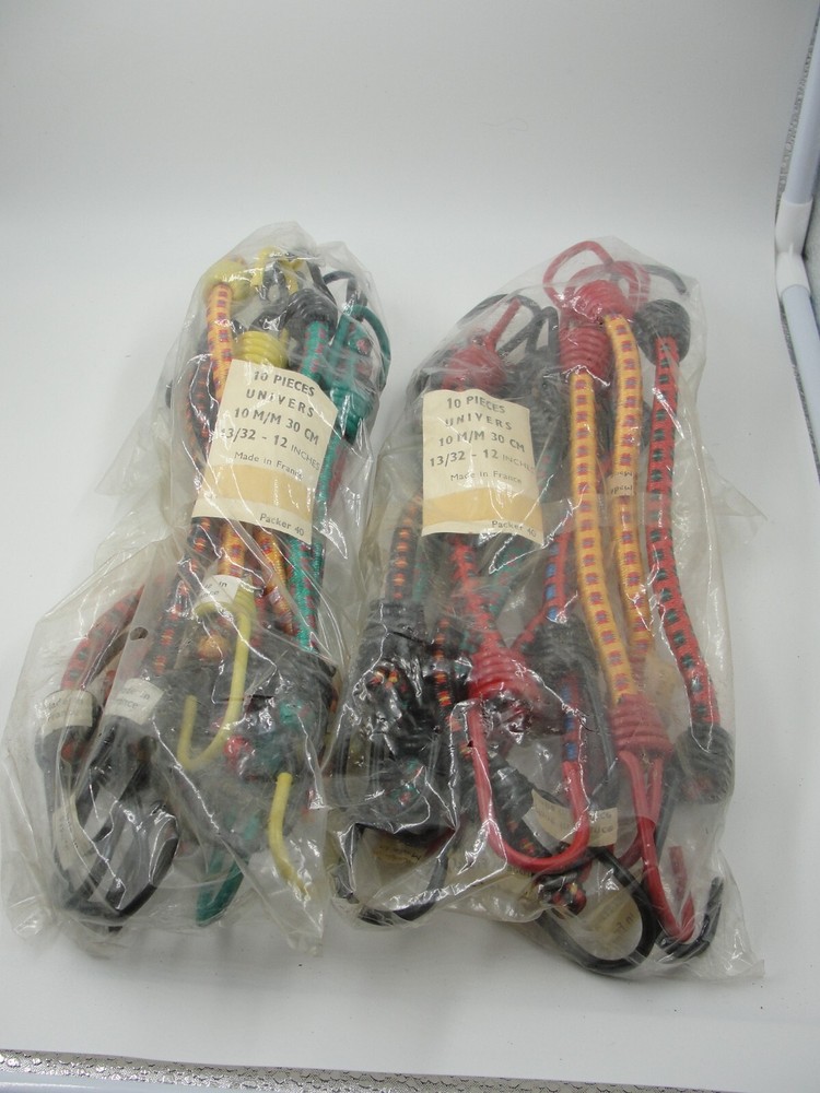 (20) UNIVERSAL BUNGEE CORDS TIE DOWN STRAPS MULTI COLOR 12" LONG
