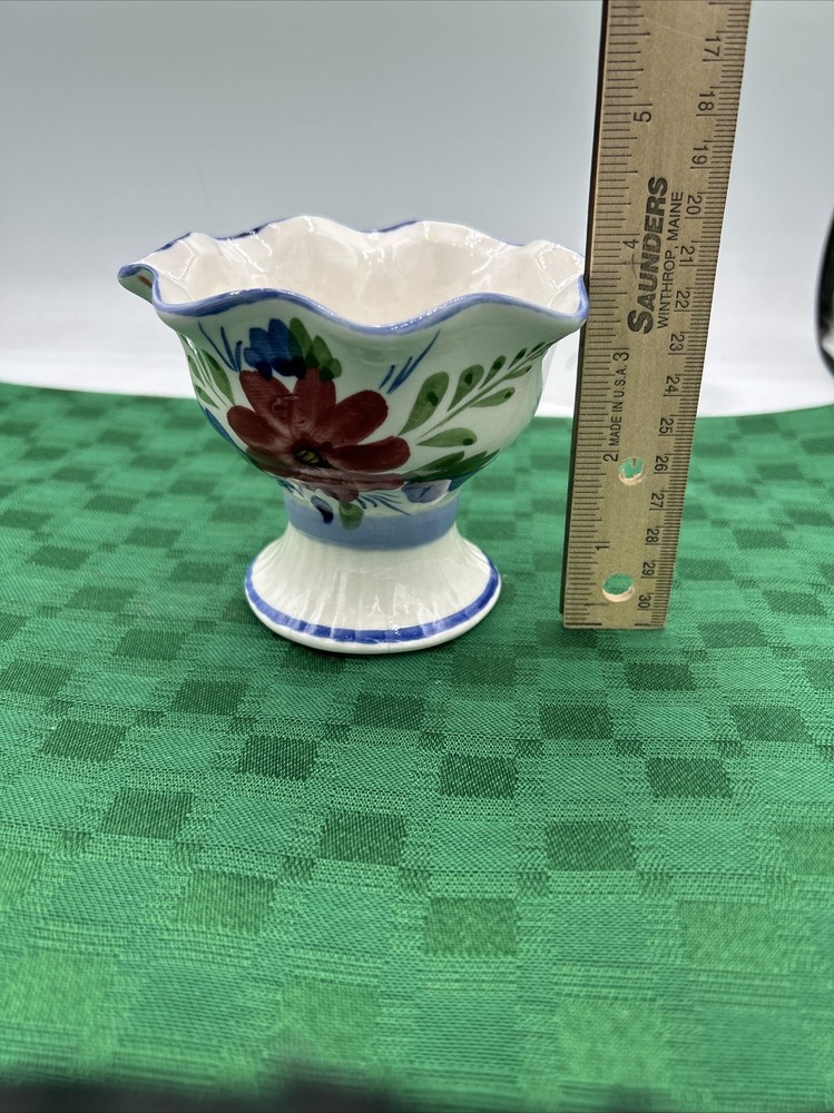 Vintage Ceramic Hand Painted Planter with Floral Design