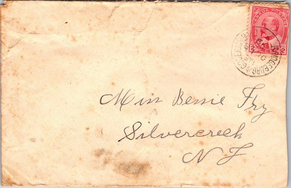 Canada 1909 RPO - 2c Stamp - Bridgeburg & Goderich - J23551