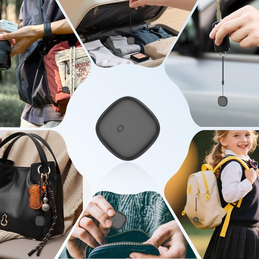Air Tracker Tags-4 Pack for Android, Android Tag 4pcs, Black