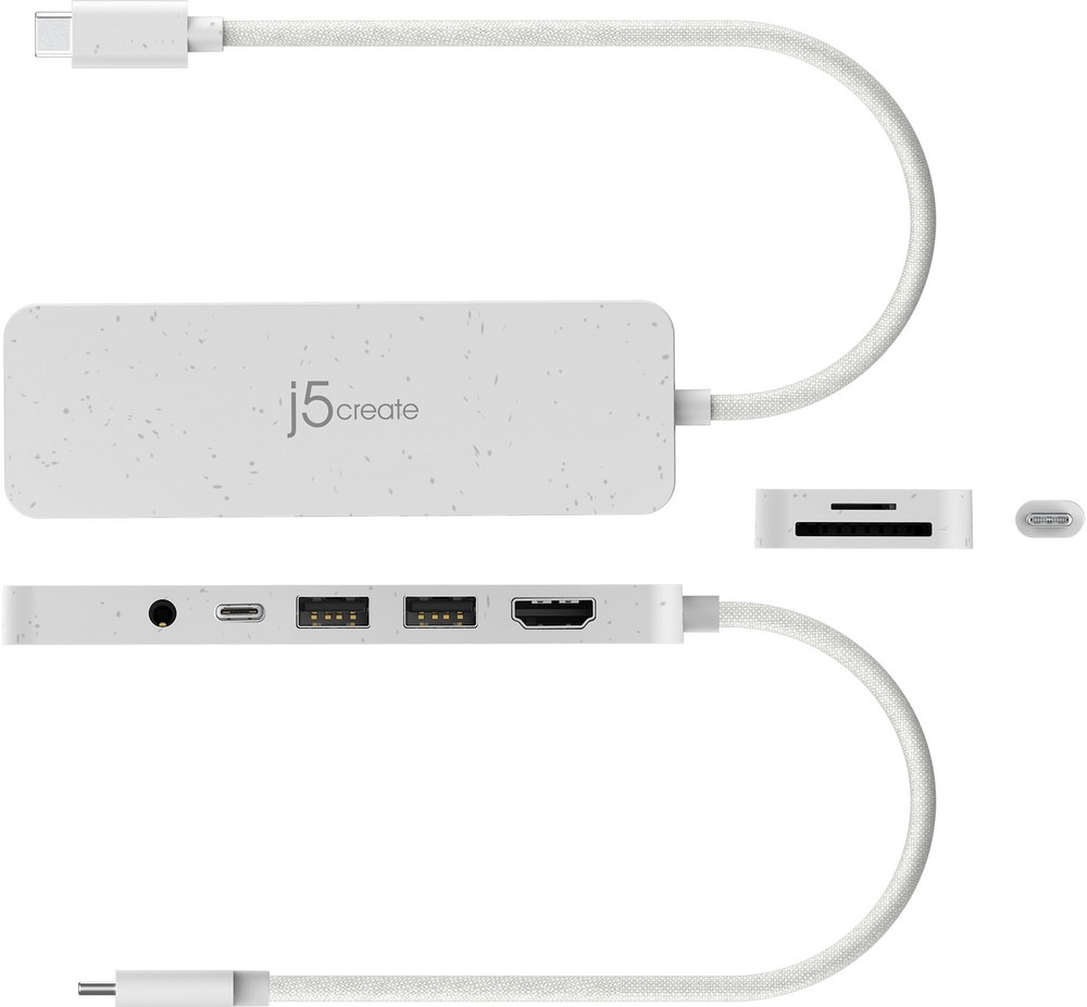 j5create - USB-C Multi-Port Hub with Power Delivery - Eco White