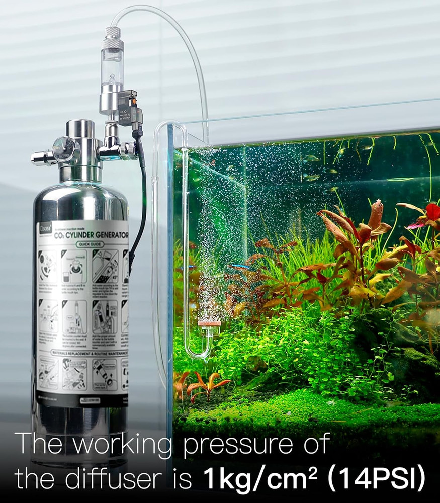 Acrylic CO2 Diffuser for Aquarium Planted Tank, Hooked Version-30Cm