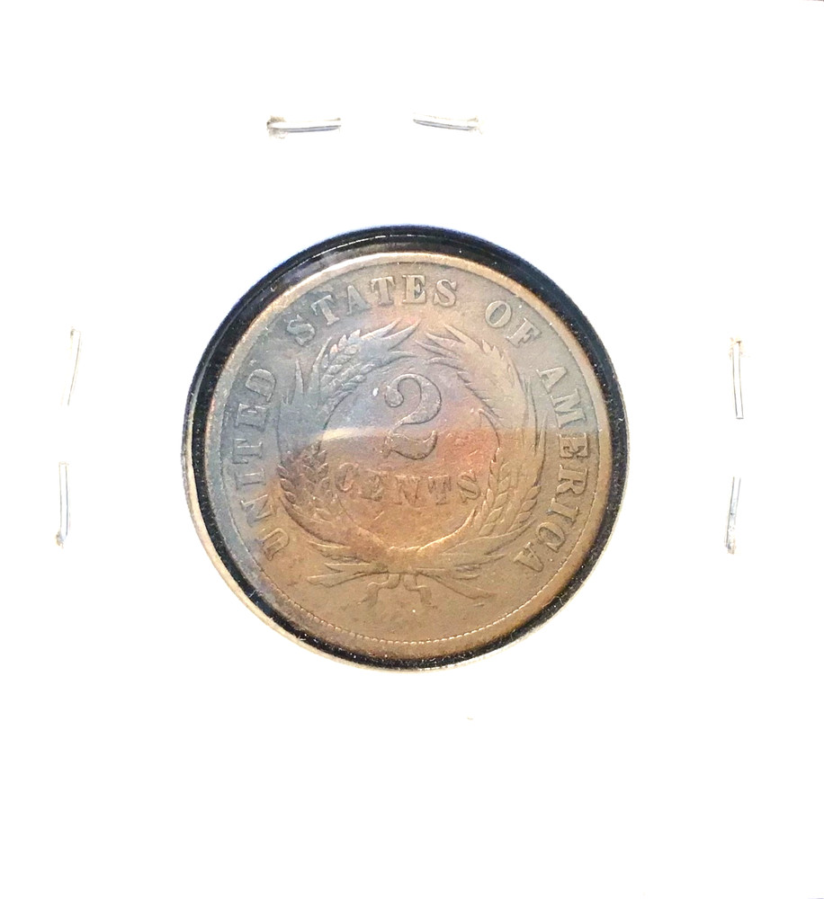 1868 TWO CENT PIECE ABOUT GOOD-GOOD