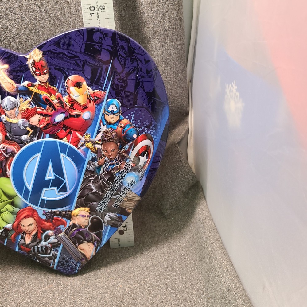 Marvel Avengers Metal Heart Candy Tin EMPTY Collectors Item