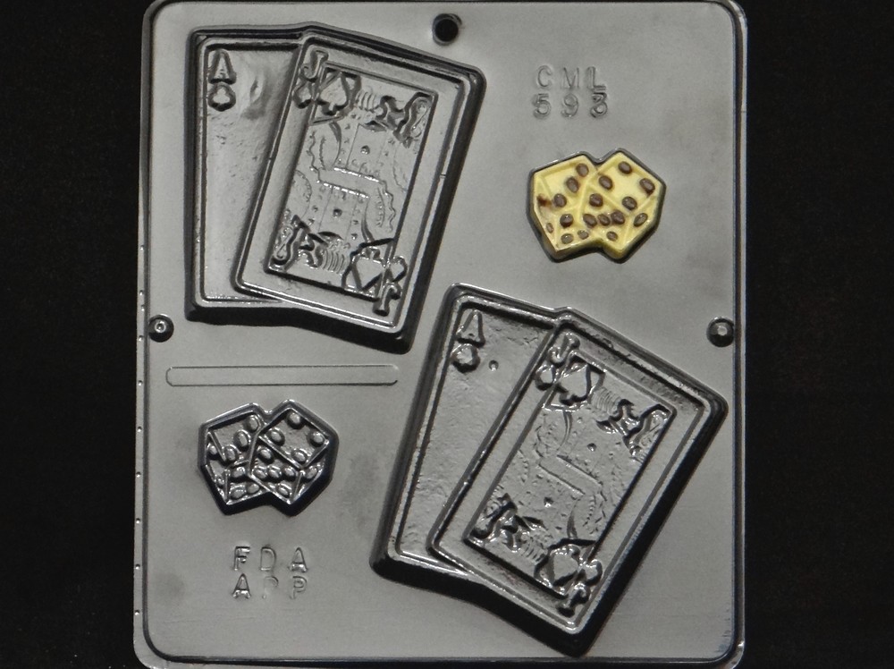 Playing Cards & Dice Chocolate Candy Mold   593 NEW