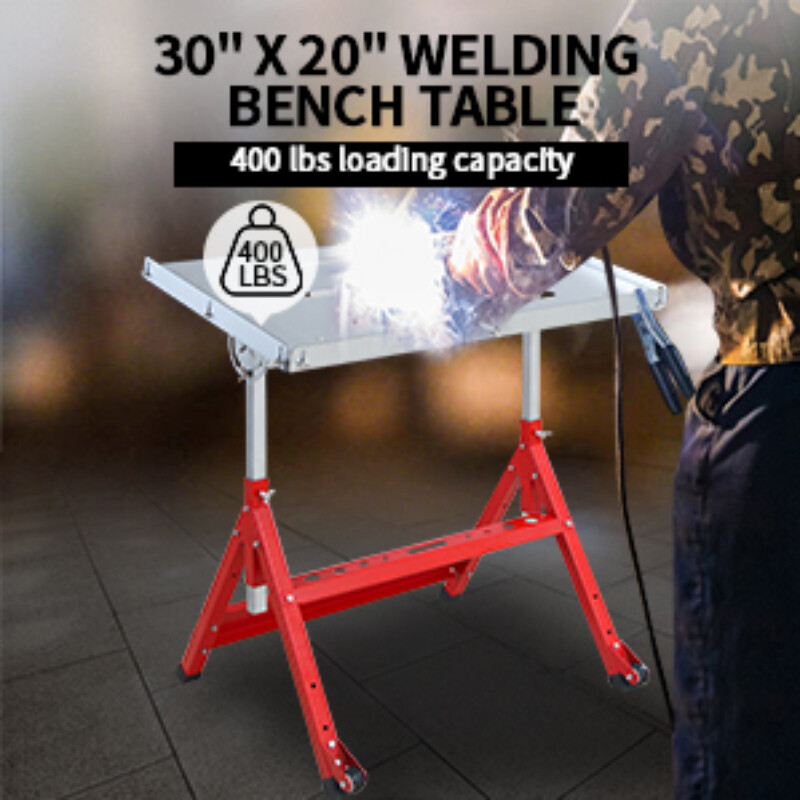 30''x20'' Welding Bench Table 400Lbs Load Capacity Adjustable Workbench Table