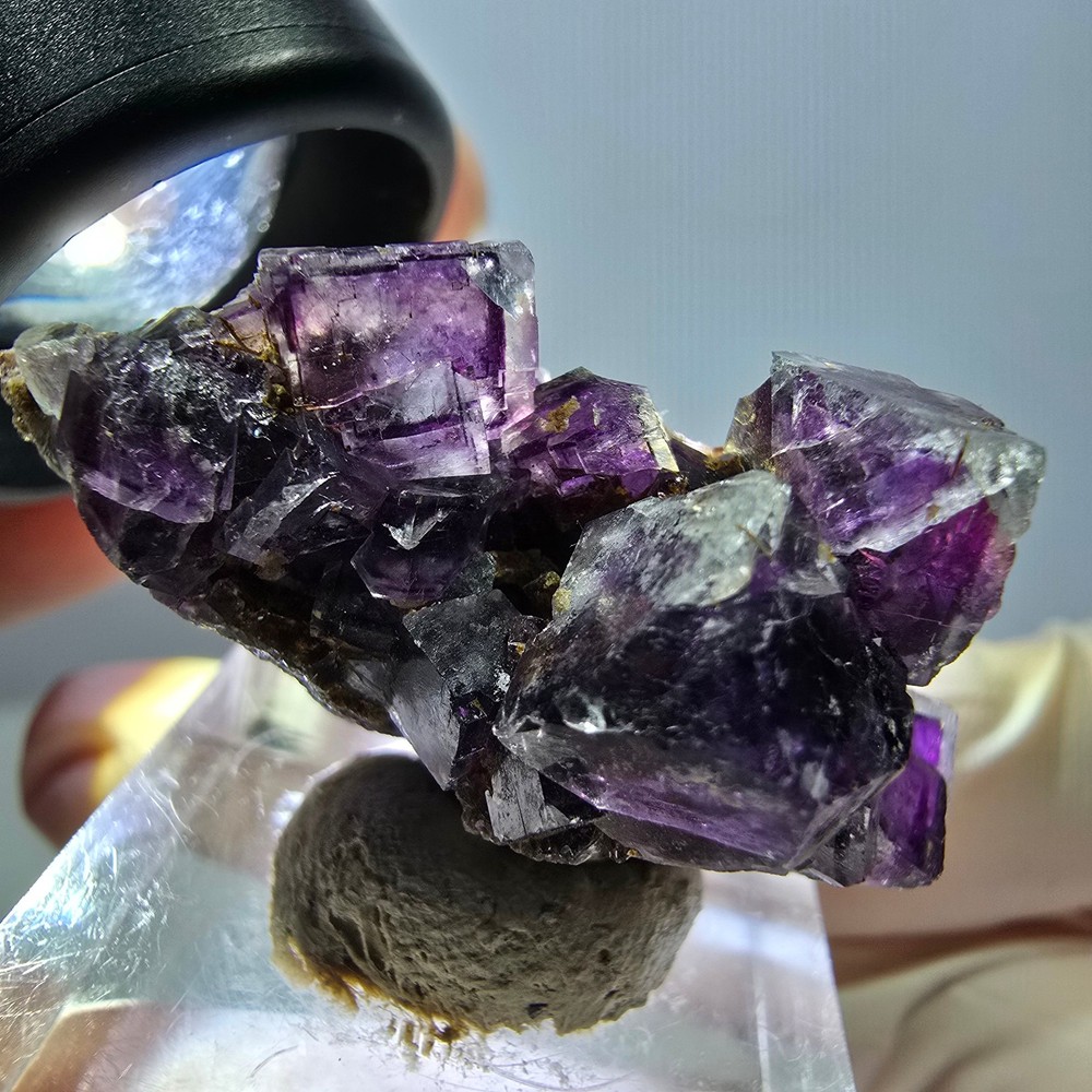 Phantom Fluorite Cube Specimen, purple Okorusu, Namibia 38*24*20mm
