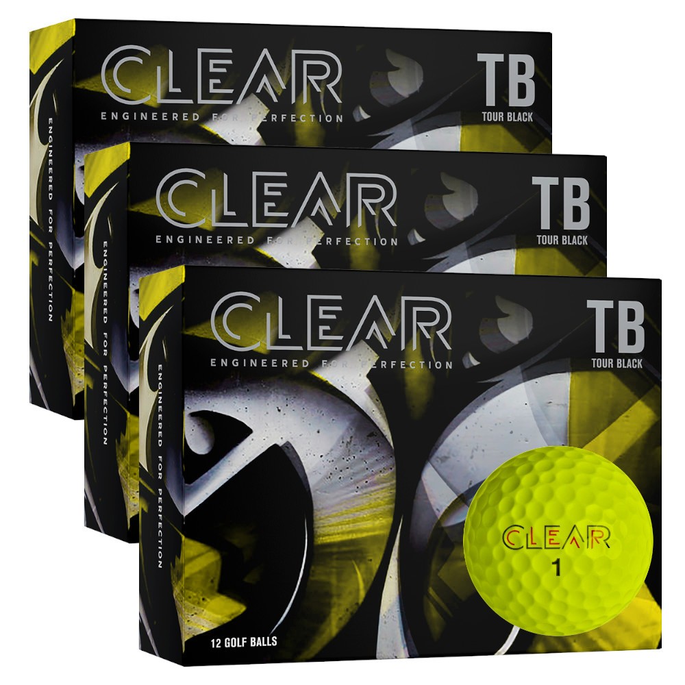 Clear Tour Black Golf Balls - Yellow - 3 Dozen Bundle