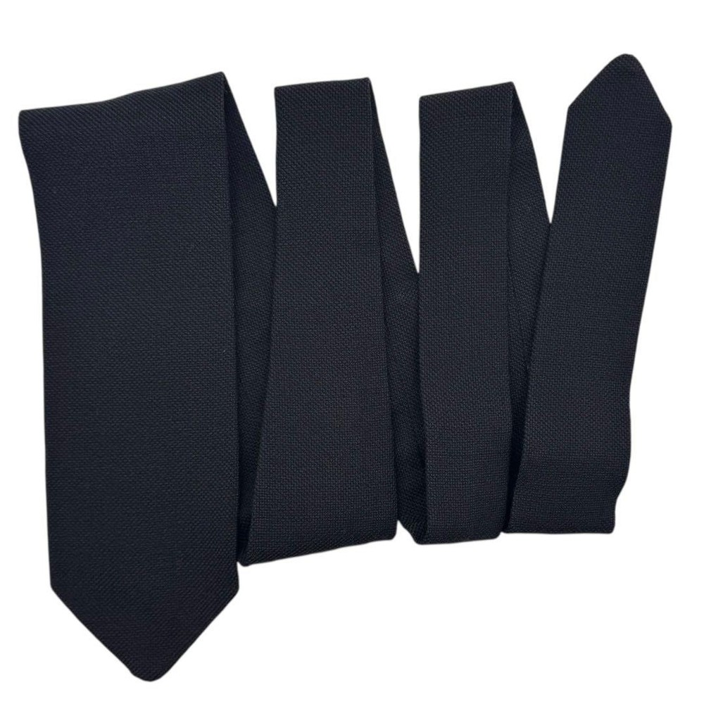 PRADA Prada tie solid wool slim charcoal gray