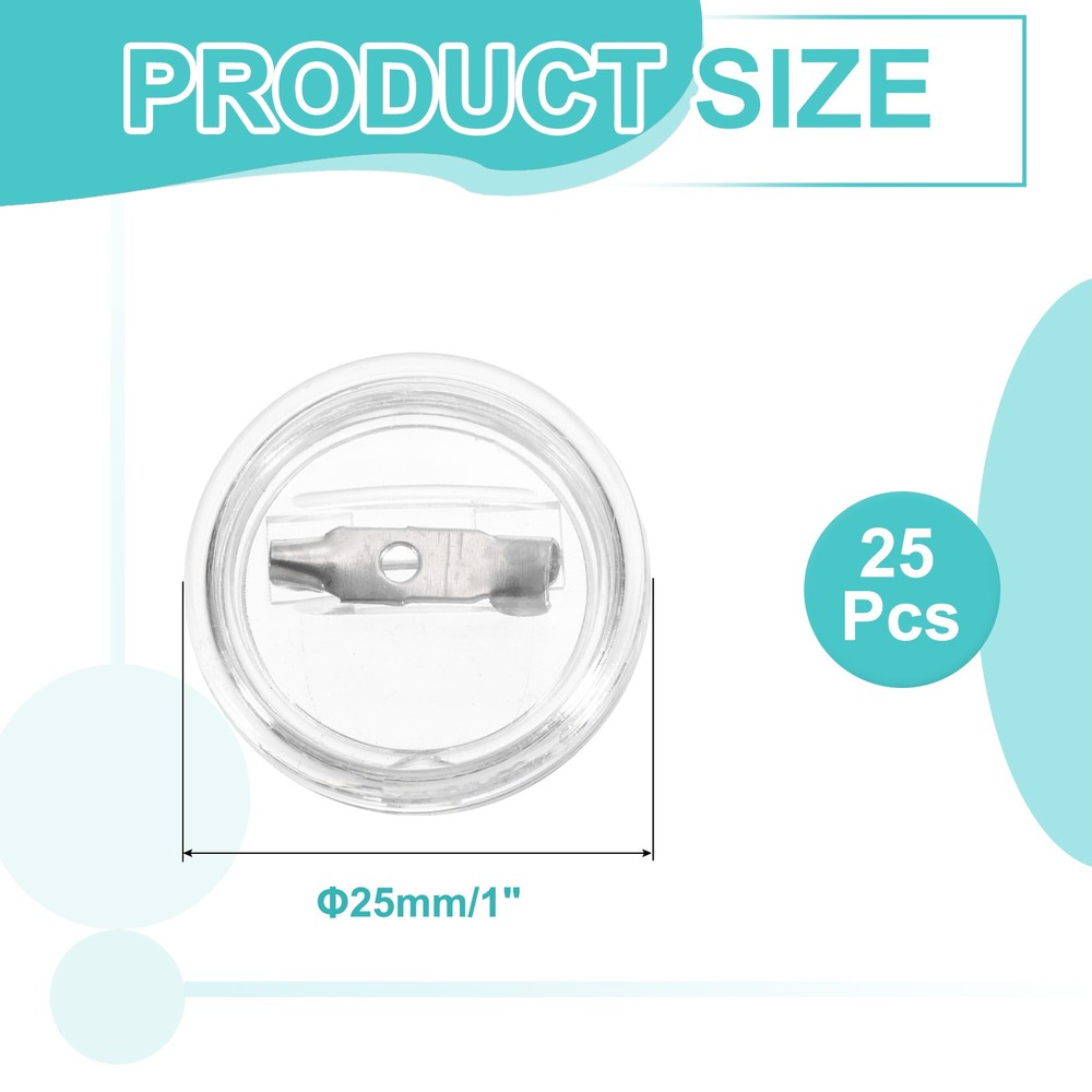 25Pcs Acrylic Sewing Buttons Pin Clear 1" Button Maker Badges