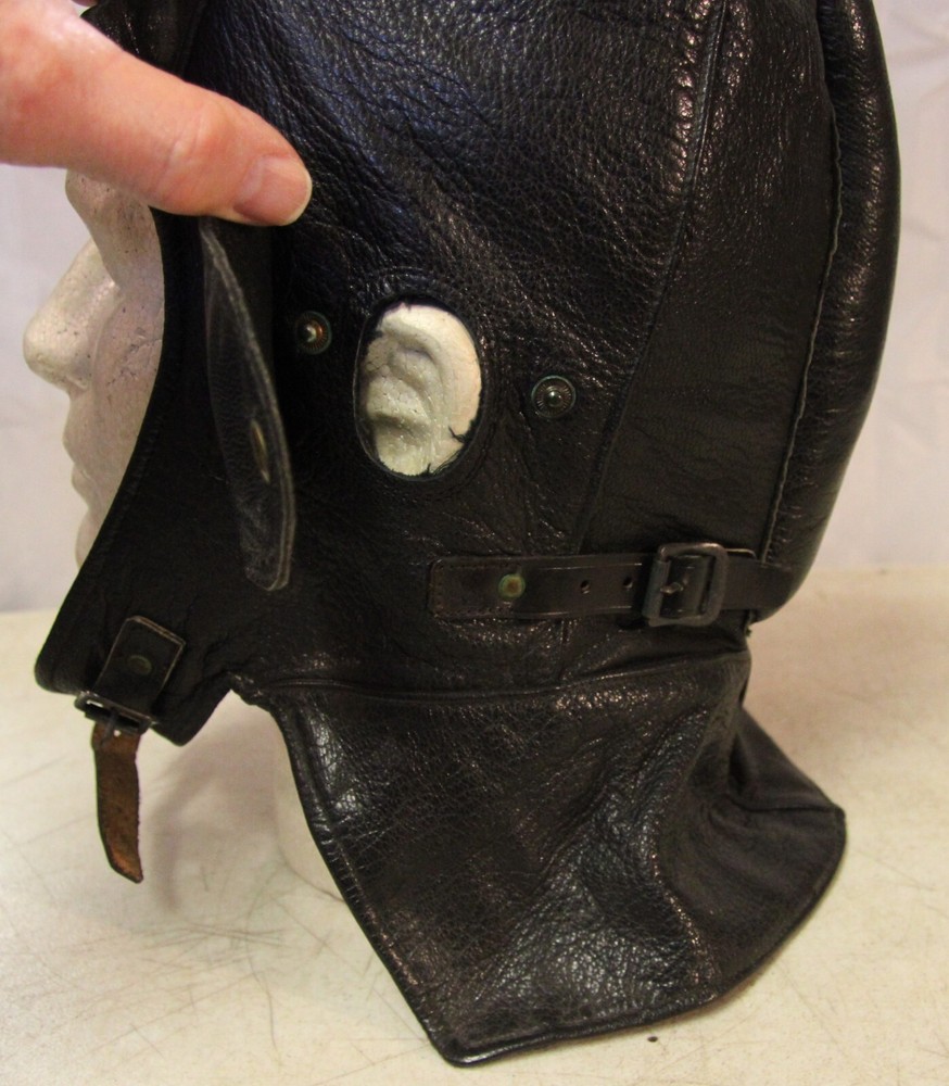 WWII British? leather pilot flight helmet Great condition