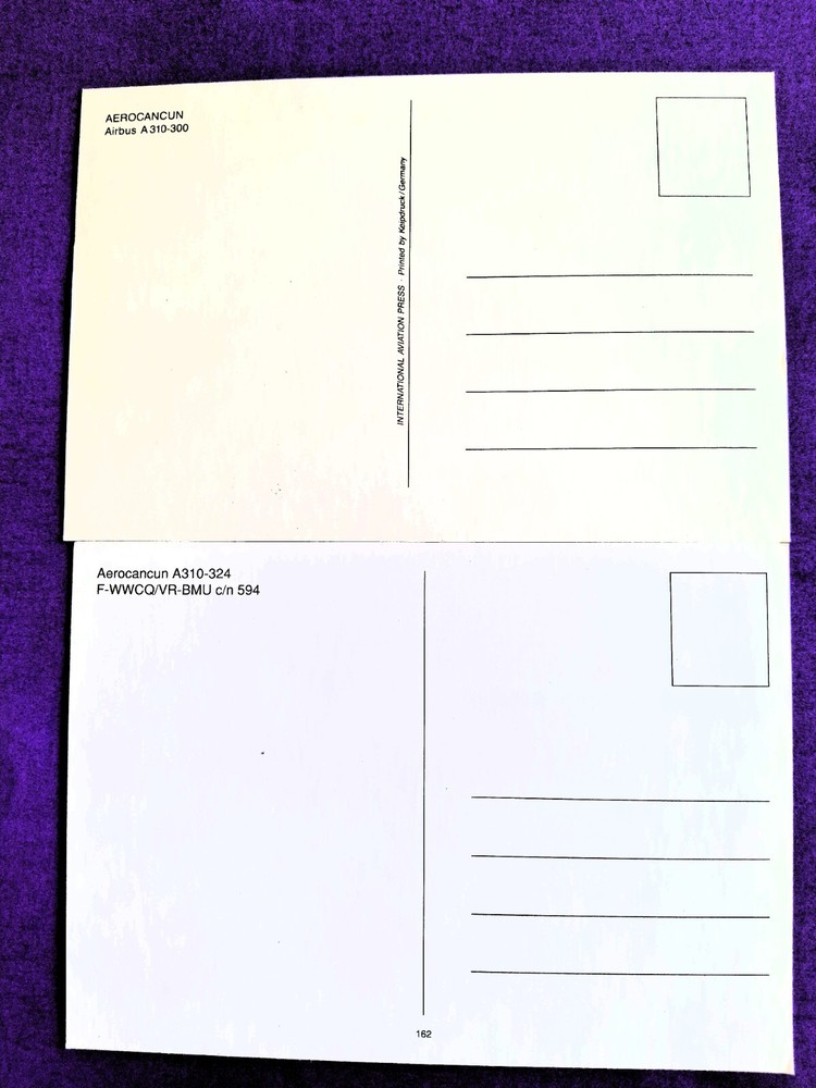 AEROCANCUN 2 Postcards AIRBUS A310