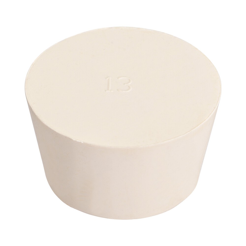 White Tapered Shaped Solid Rubber Stopper for Lab Tube Stopper Size 13