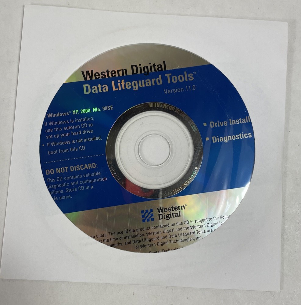 Western Digital Data LifeGuard Tools Version 11.0 CD 2003