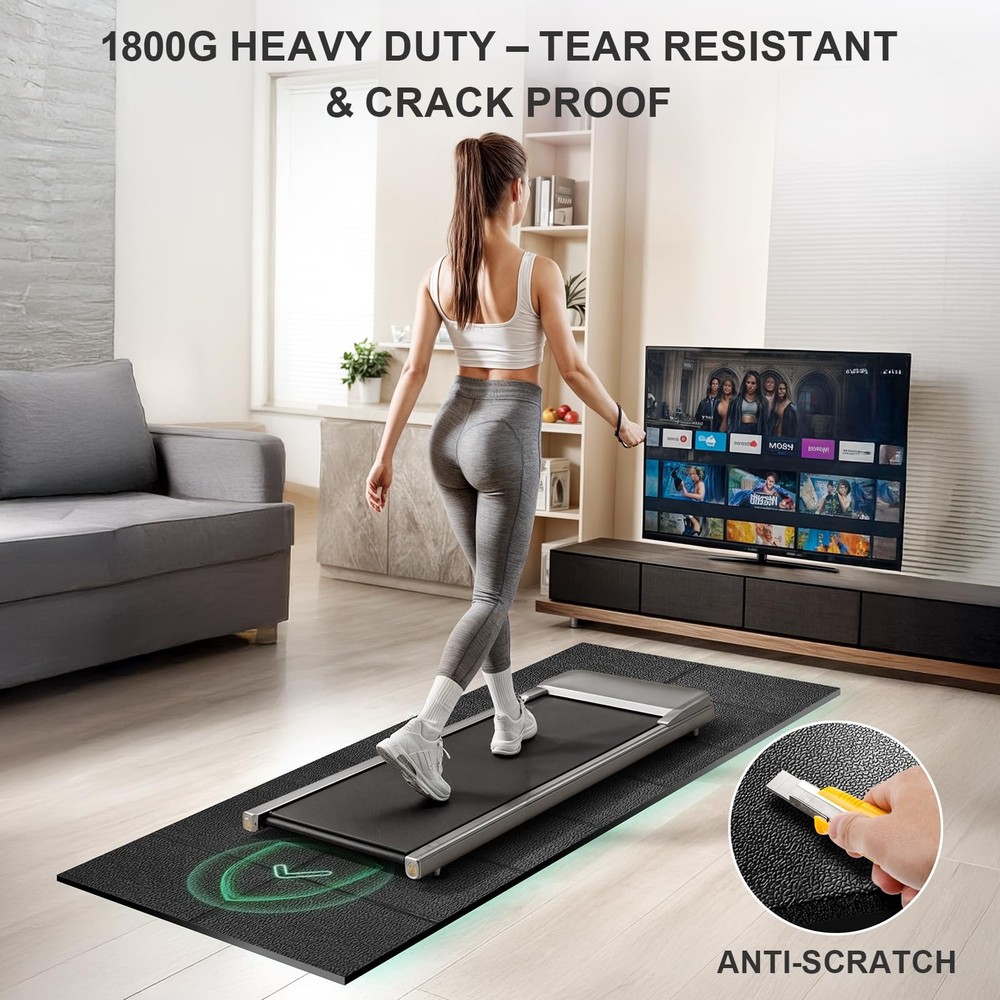 Foldable Treadmill Mat 1/4" Thick 63x30" AntiSlip Waterproof Protector