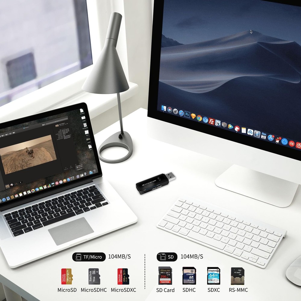 USB 3.0 SD Card Reader for PC, Laptop, Mac, Windows, -Black2