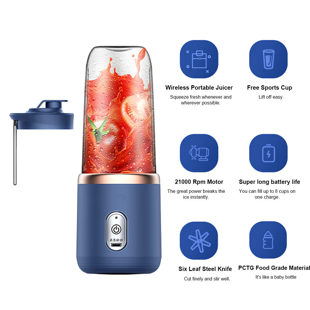 Portable Electric Juicer Machine Fruit Vegetable Extractor Blender Rechargeable