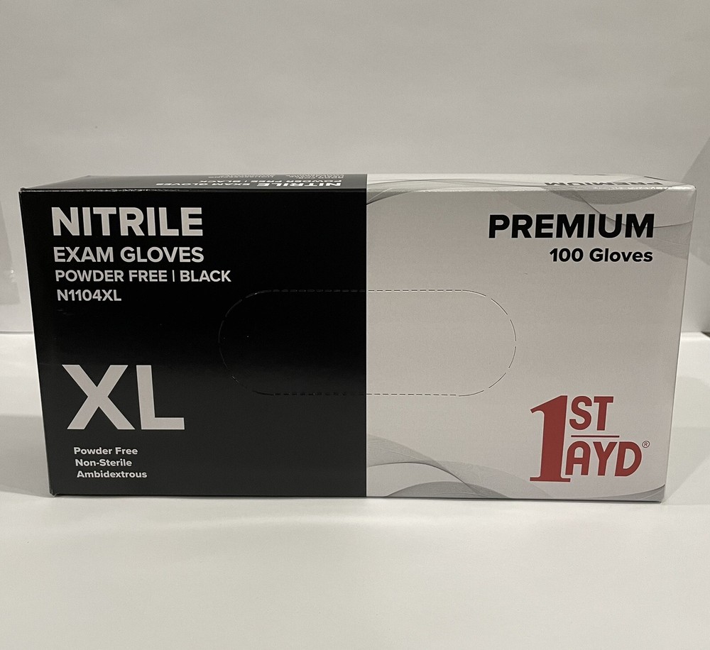 5mil Disposable Black Nitrile Gloves