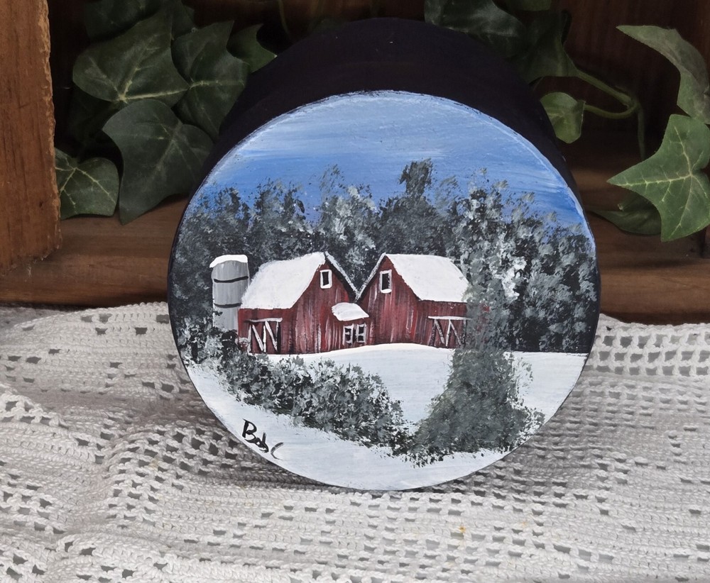paper mache container (25007) hand painted