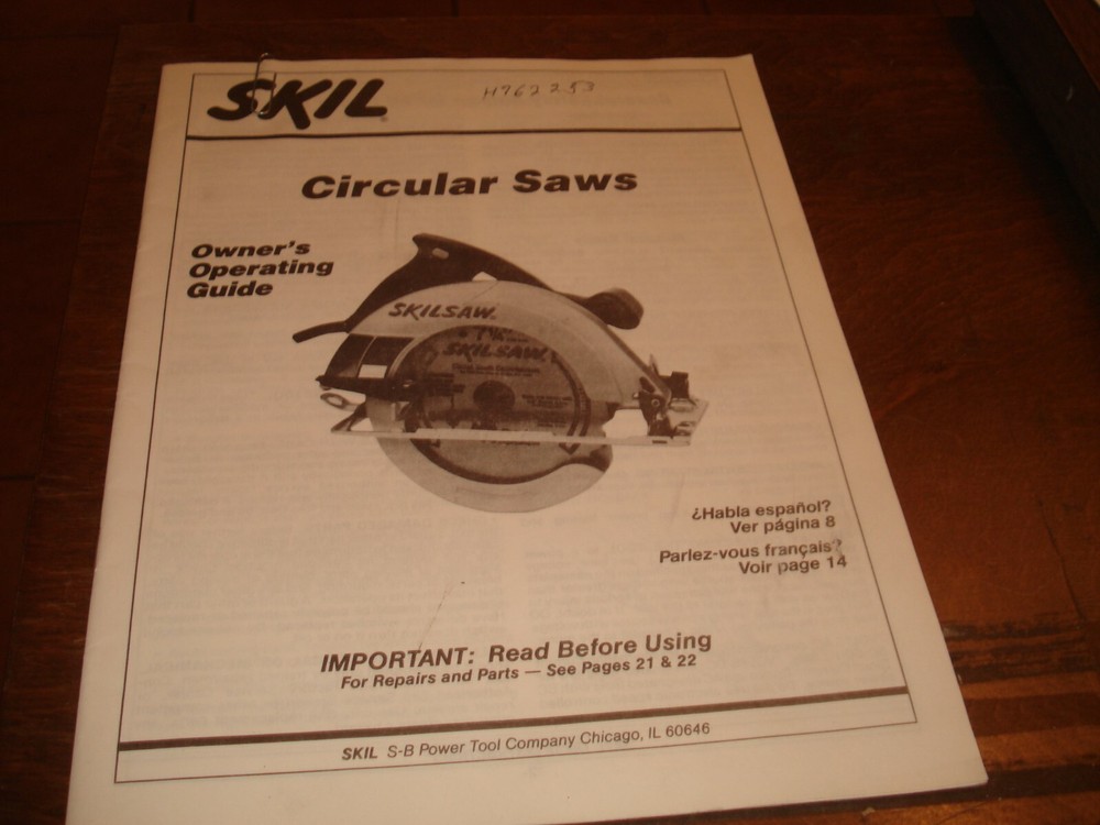 Skil Circular Saws Owner's Operating Guide