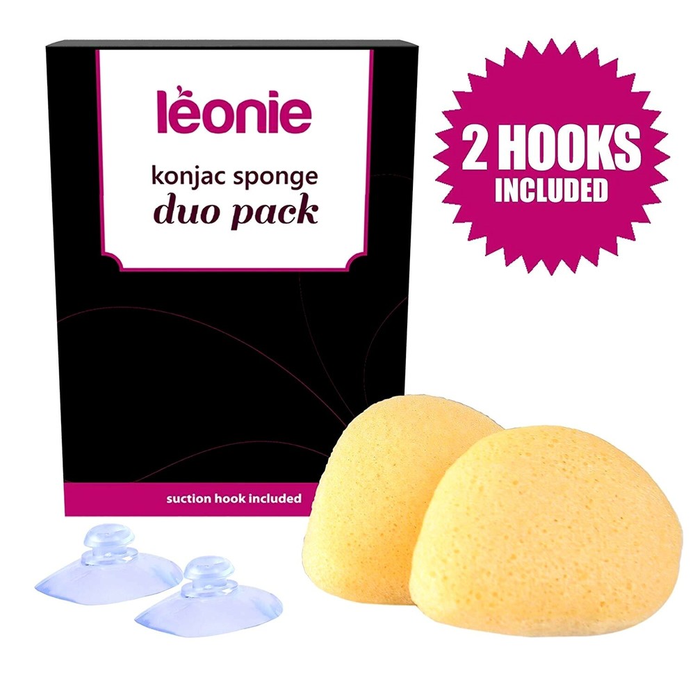 Leonie Konjac Sponge Duo Pack  NOTE  Box Shows Wear In Shipment  NEW