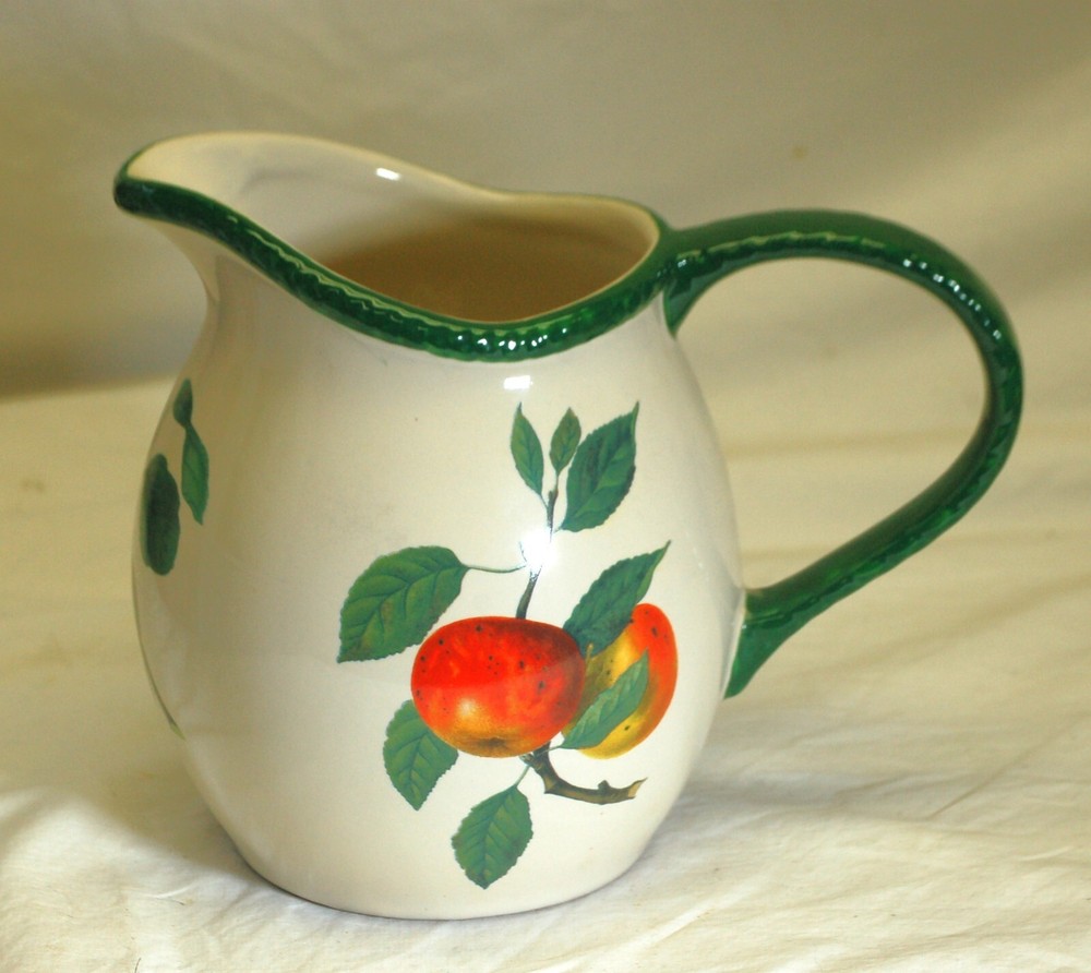 Hawthorne Manor Stoneware Pitcher Fruit Designs