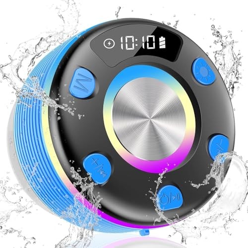 Bluetooth Shower Speaker, Portable Bluetooth Speaker 360° HD Sound, Deep Blue