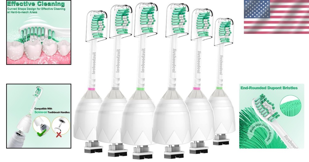 6 Pack Philips Sonicare E-Series Replacement Heads - Advanced Bristle Comfort