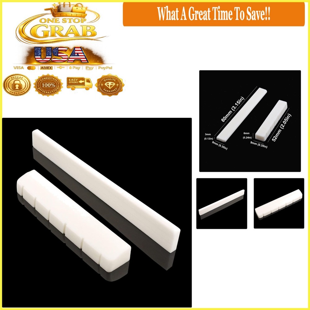 Bone Guitar Nut and Saddle Set for Classical Guitar Light Nylon String