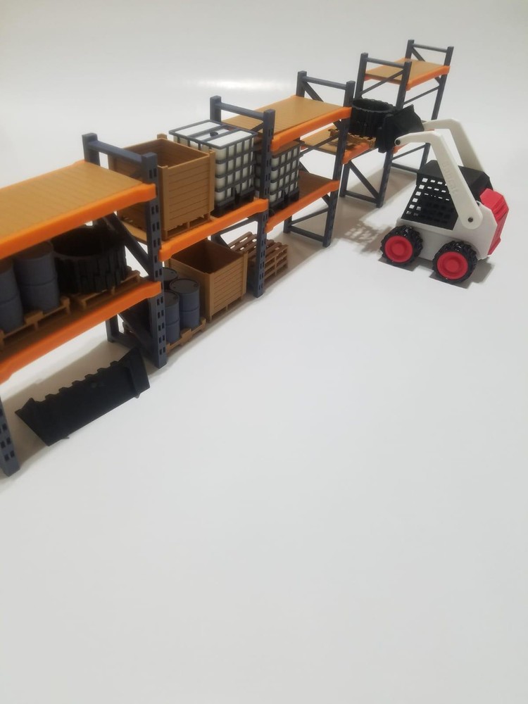 3D Printed SkidSteer & Mini Warehouse 1:32 Scale With Accessories