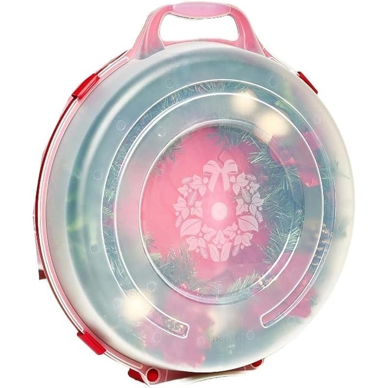 Wreath Storage Containers W/ Lids Heavy Duty Plastic Stackable Holiday Organizer