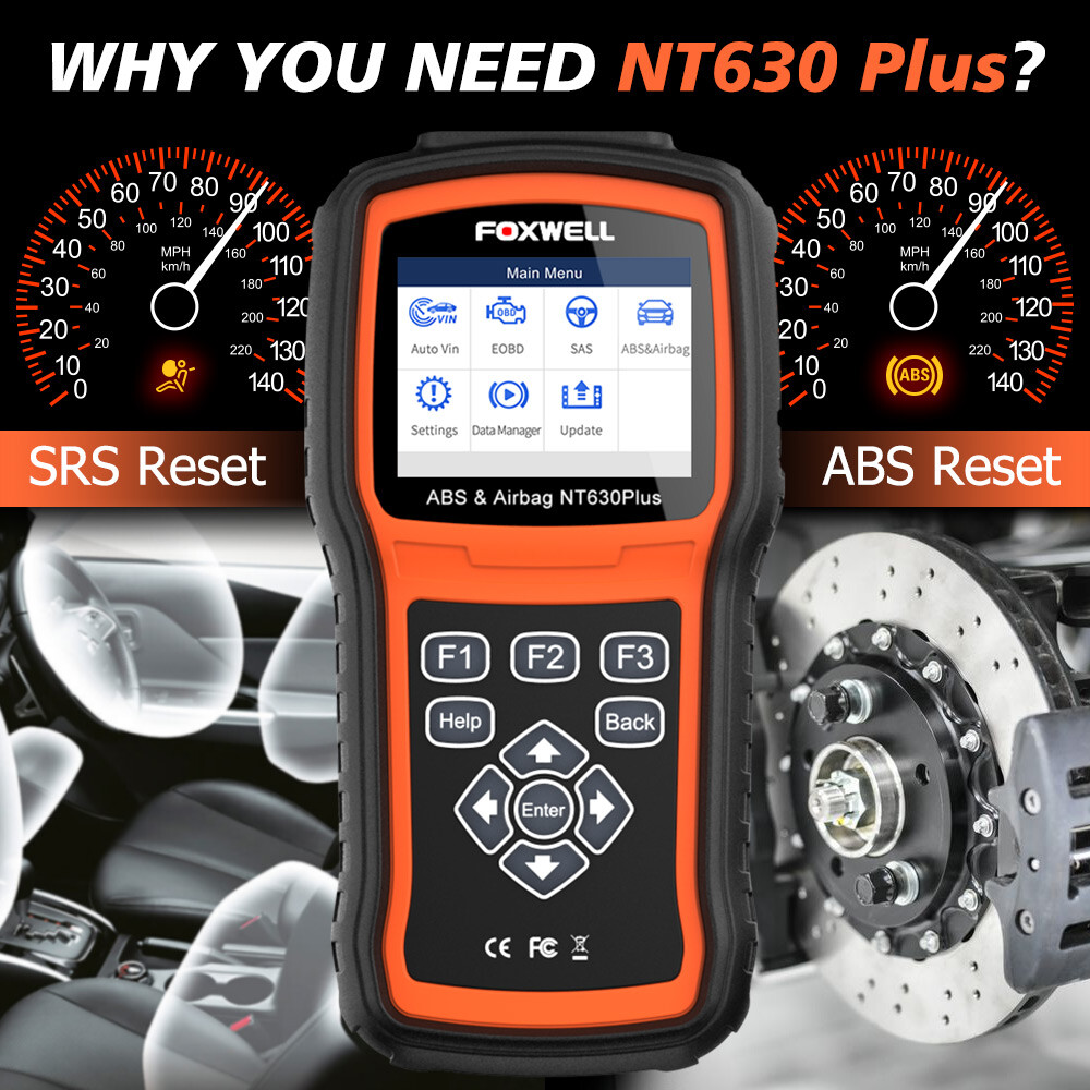 Foxwell NT630 Plus OBD2 Scanner ABS Bleeding SRS SAS Code Reader Diagnostic Tool