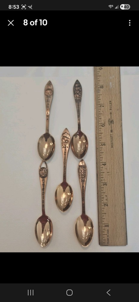Vintage Solid Copper Souvenir Spoons 2 Available. YOUR CHOICE!