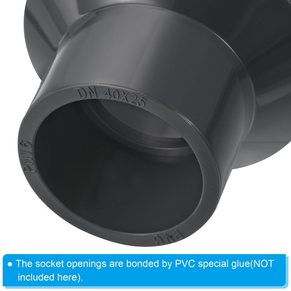 PVC Reducer Pipe Fitting 2x1.3" Socket Coupling Adapter Connector, Grey