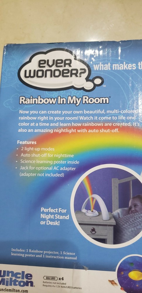 Rainbow In My Room Tabletop Décor Night Light Projector - Uncle Milton learning