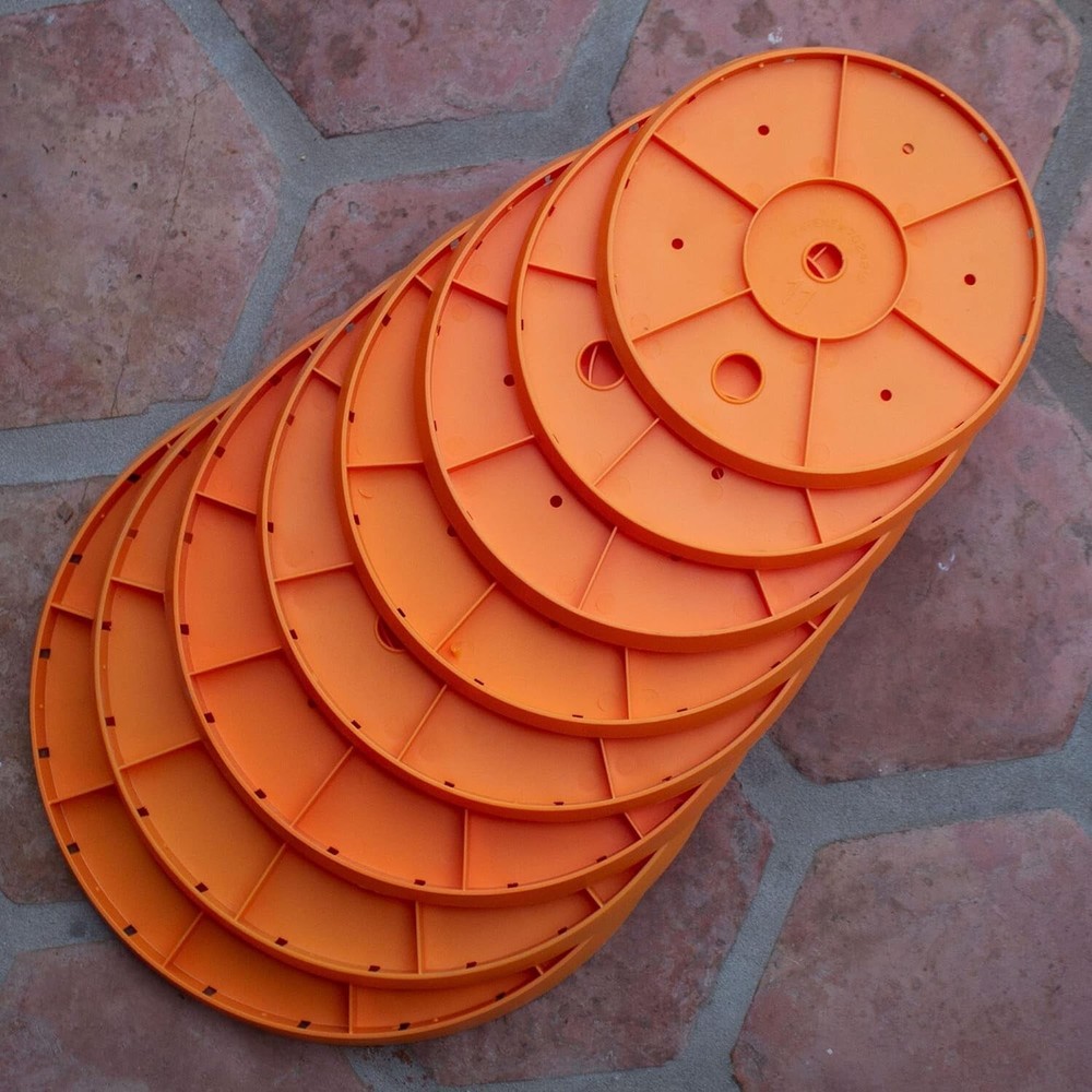 Bloem Ups-A-Daisy Round Planter Insert: 16" - Orange - Durable Resin Disk, Drain
