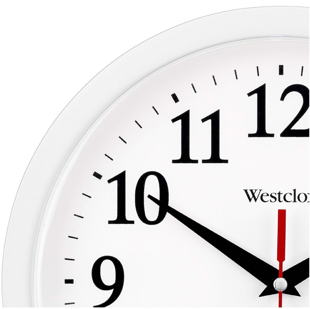 Westclox 9.75" Basic White Wall Clock – Easy-to-Read Dial