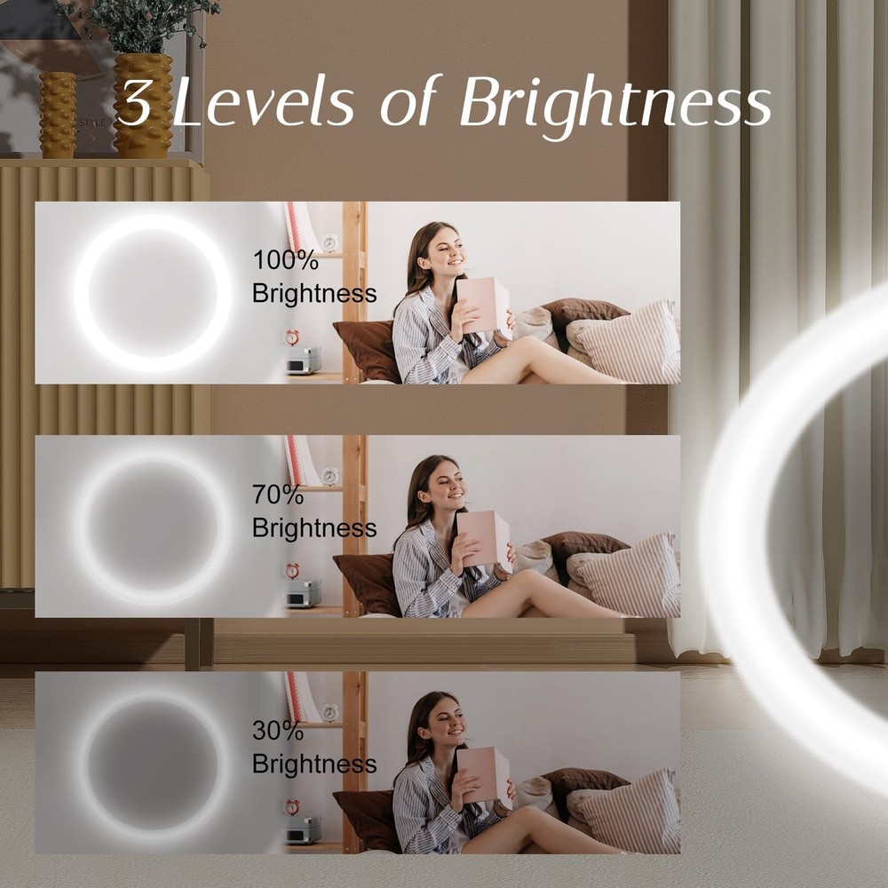 Compact Mirror with Light, 1X/3X Magnification LED Pocket Mirror with USB Dat...