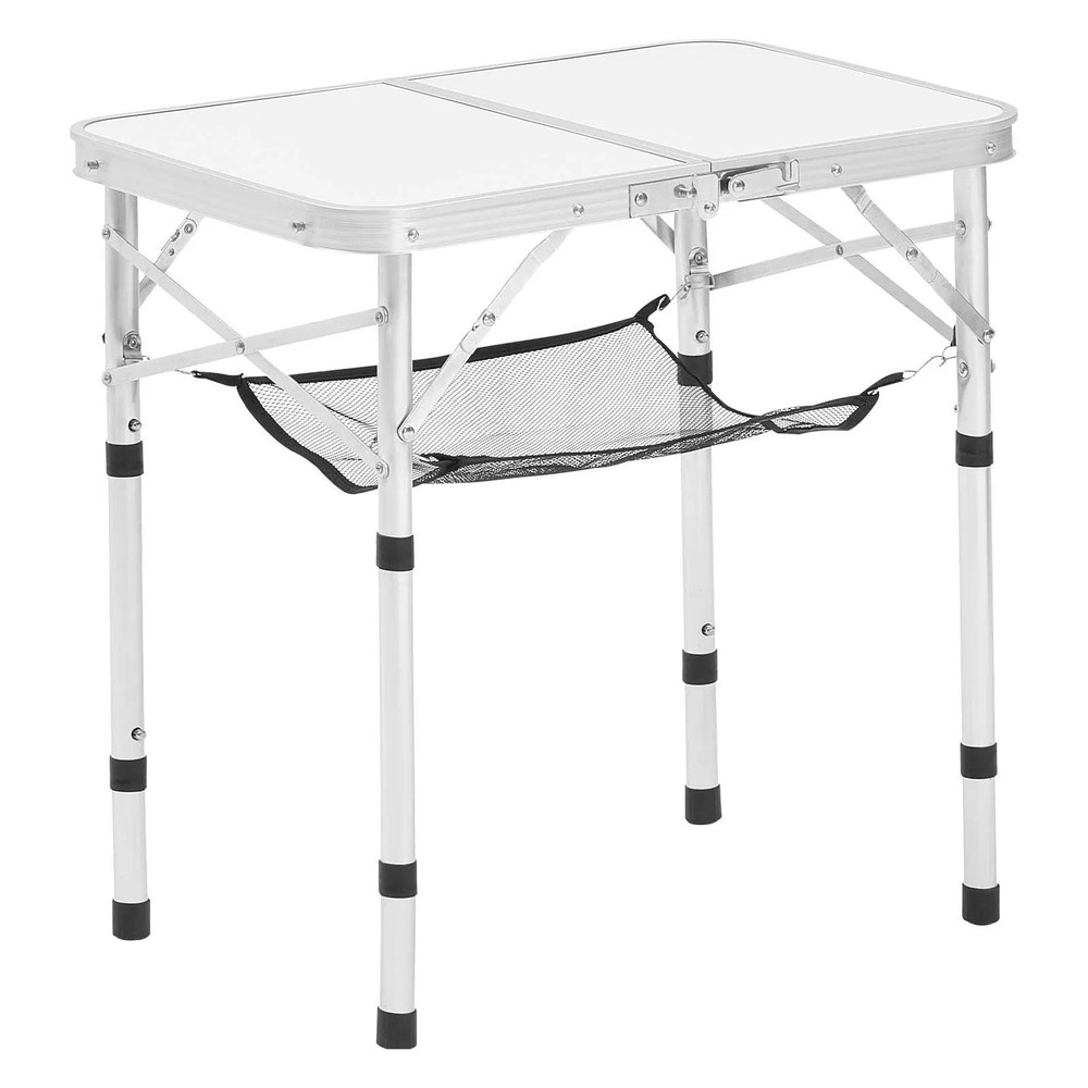 Folding Camping Table, Adjustable Height Portable Side Tables, Aluminum MDF