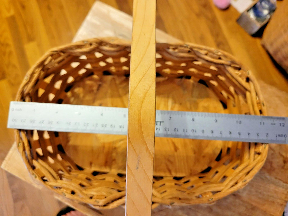 Vintage Red River Sampler LIKE Handmade Oblong Basket with Handle