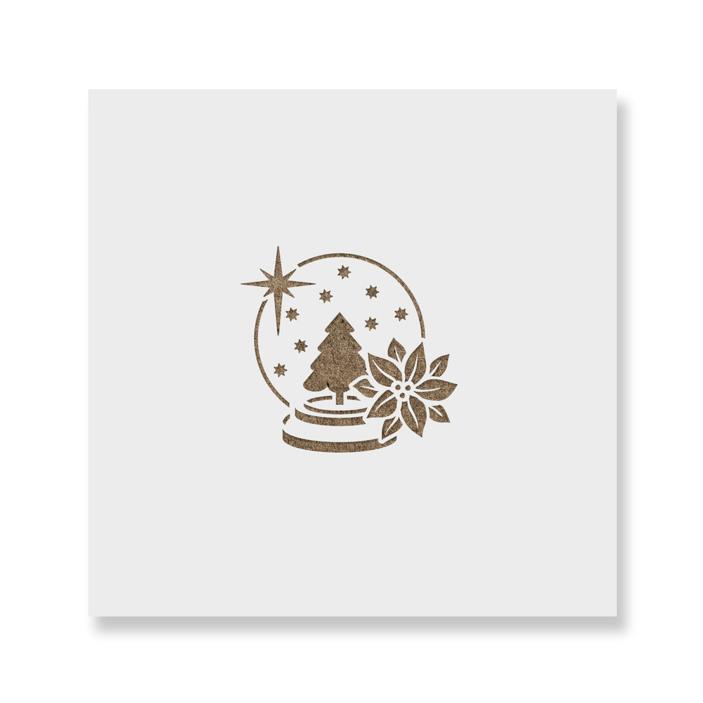 Snow Globe Cookie Stencil - Durable & Reusable Mylar Stencils