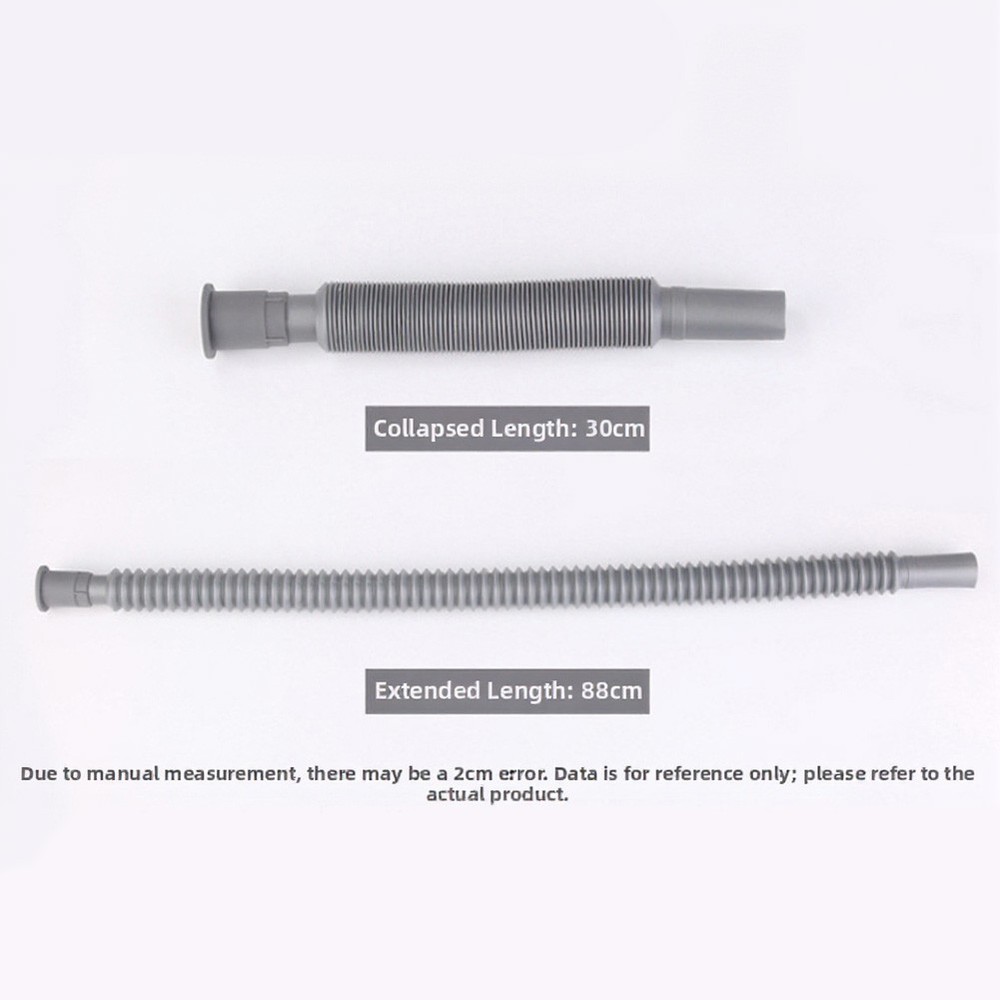 Flexible Drain Hose 2 PCS 80-90cm Extendable Plastic Pipe for Standard Sink Use